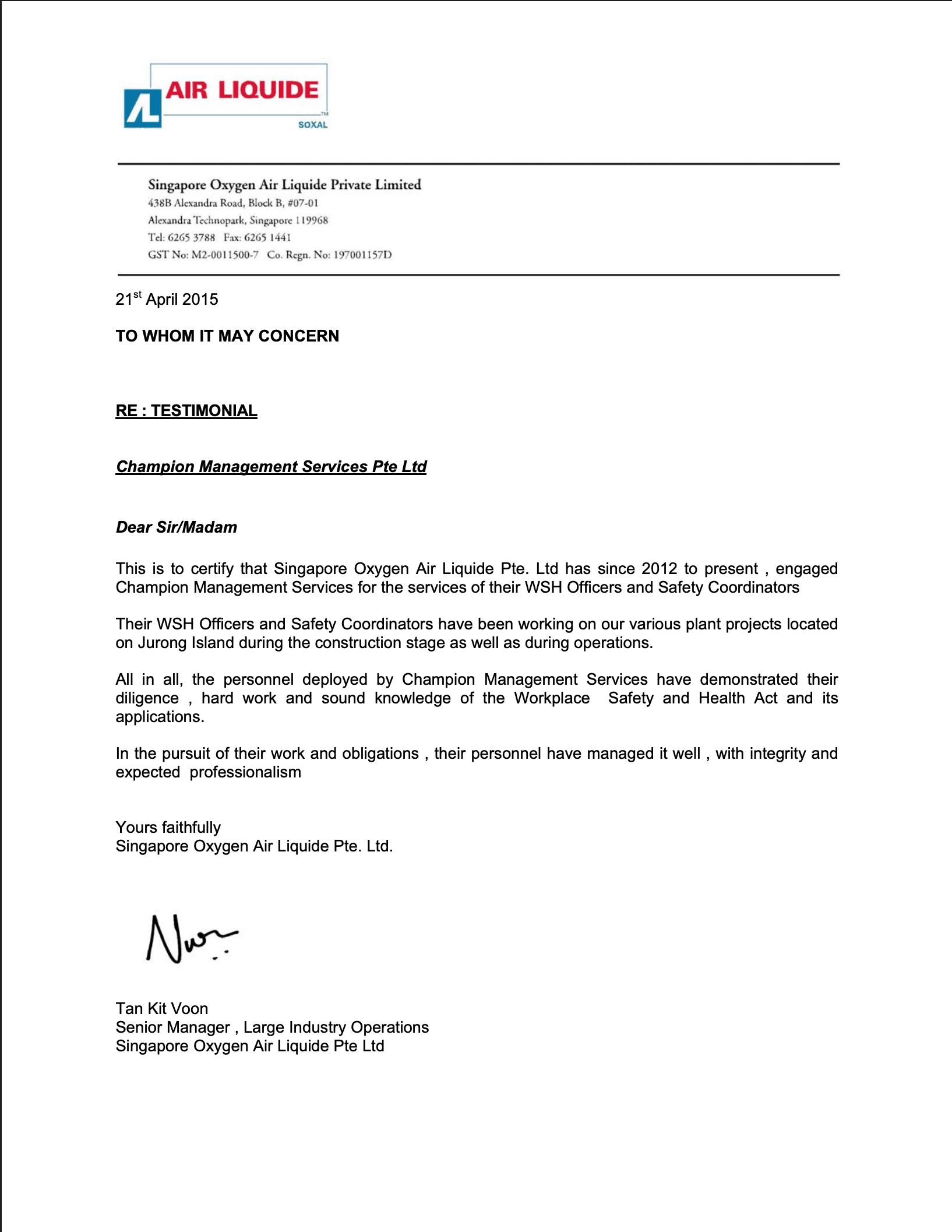 Client testimonial, Air Liquide / SOXAL